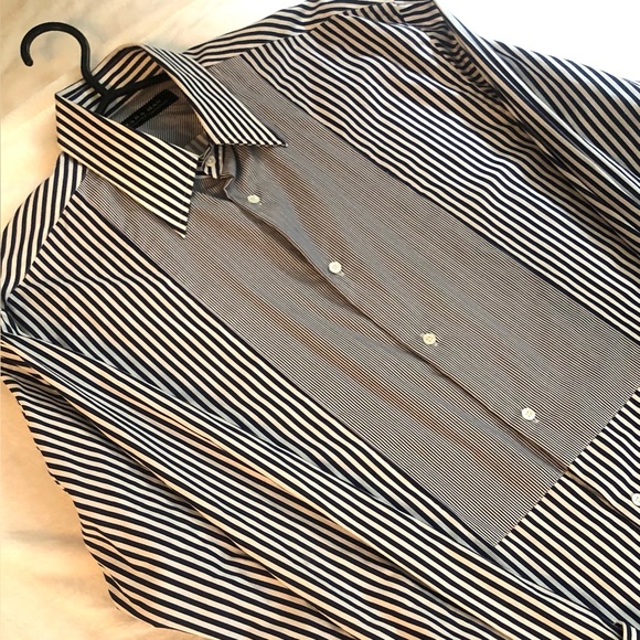 Men’s Extra Long Striped Button-Down Shirt | Size M | Zara Man - Picture 3 of 3